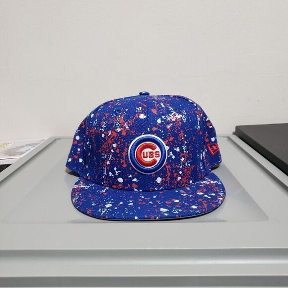 Chicago Cubs New Era Splatter 9FIFTY Snapback Hat Cap Royal Blue /red/white NWT - Picture 1 of 9